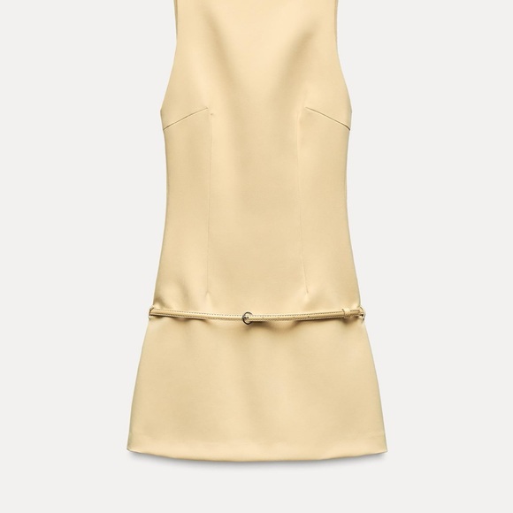 Elastic Belt Dress Yellow - Picture 1 of 4